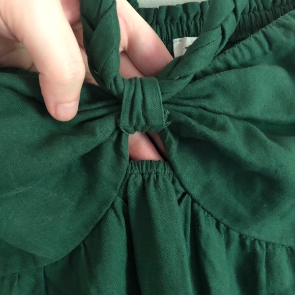 Aerie Green Halter Neck Braided Strap Linen Blend Maxi Dress - Picture 4 of 10